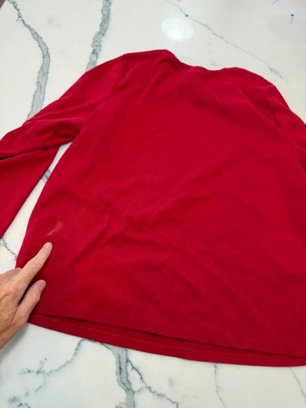 Rafaella Red Lace-Up Shoulder Long Sleeve Top Womens 1XL